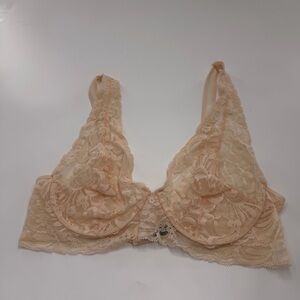 Vintage Christian Dior Intimates Bra Bralette Wired Cream Lace Sexy Bra